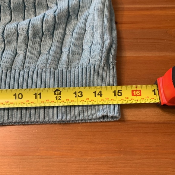 Eddie Bauer 100% Cotton Cable Knit Sweater w Ribbing on Cuffs & Bottom 1/4 Zip - Picture 11 of 14